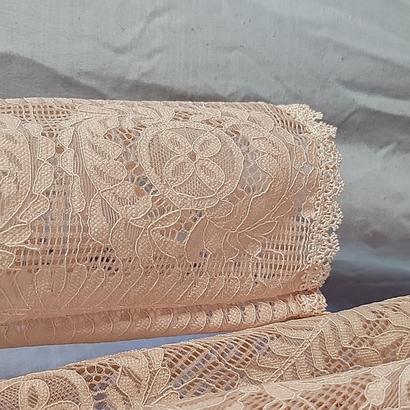 Abercrombie Nude Lace Midi Dress Fit and Flare V-Neck Fairy Ethereal NWT Medium - Picture 5 of 10